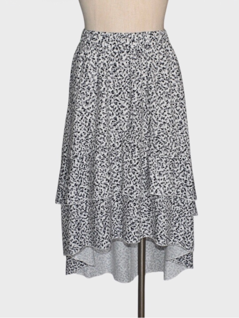 Shein Speckled Dot Tiered High Low Skirt